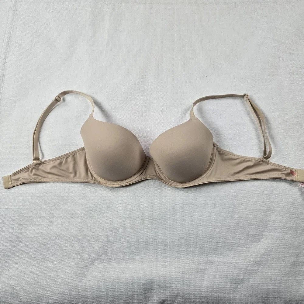 Victoria's Secret‎ PINK -Beige Underwire  Bra Wear Everywhere Lightly Lined 32C